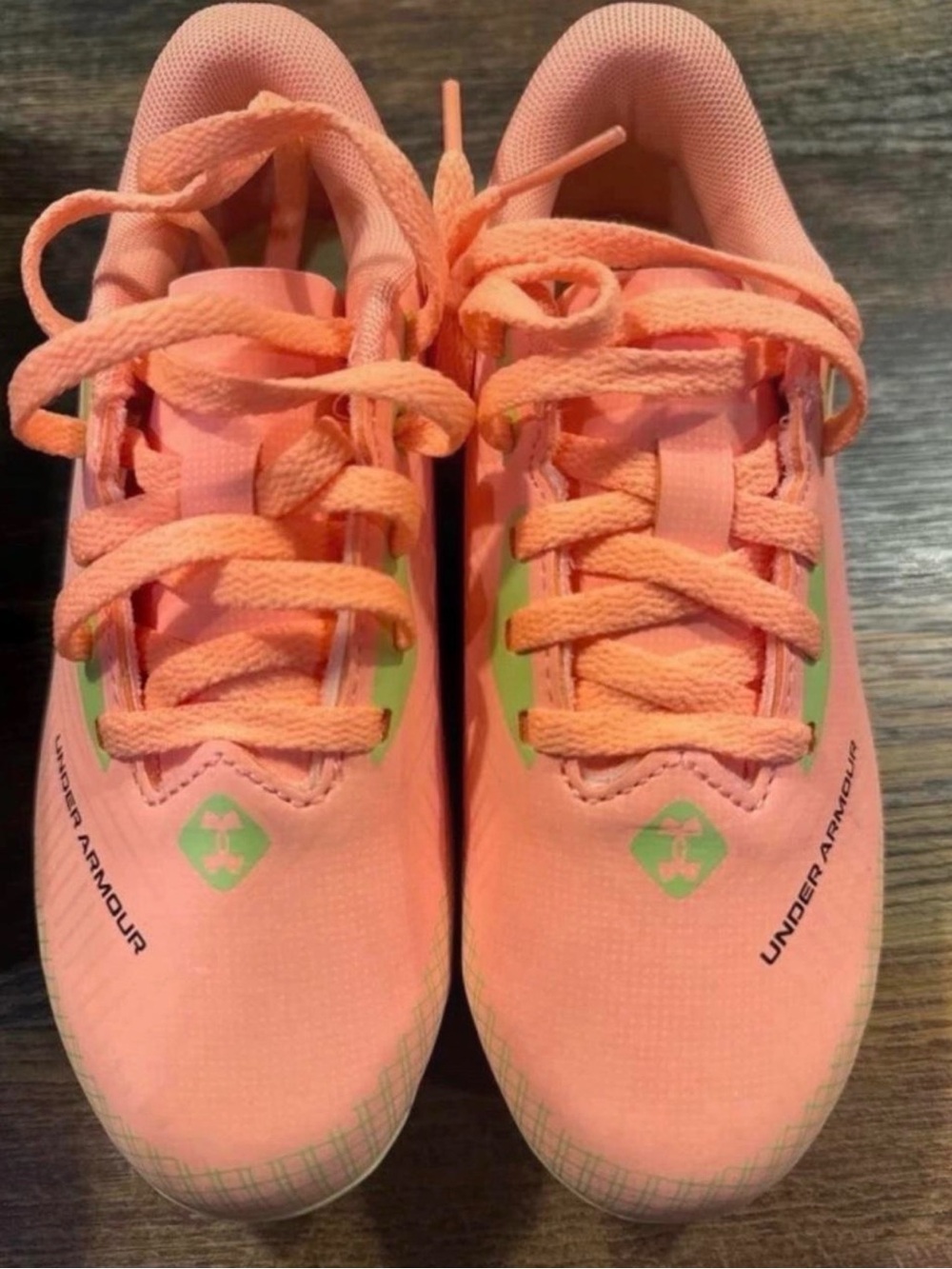 Under Armour Peach Sneakers with Mint Accents - Kids